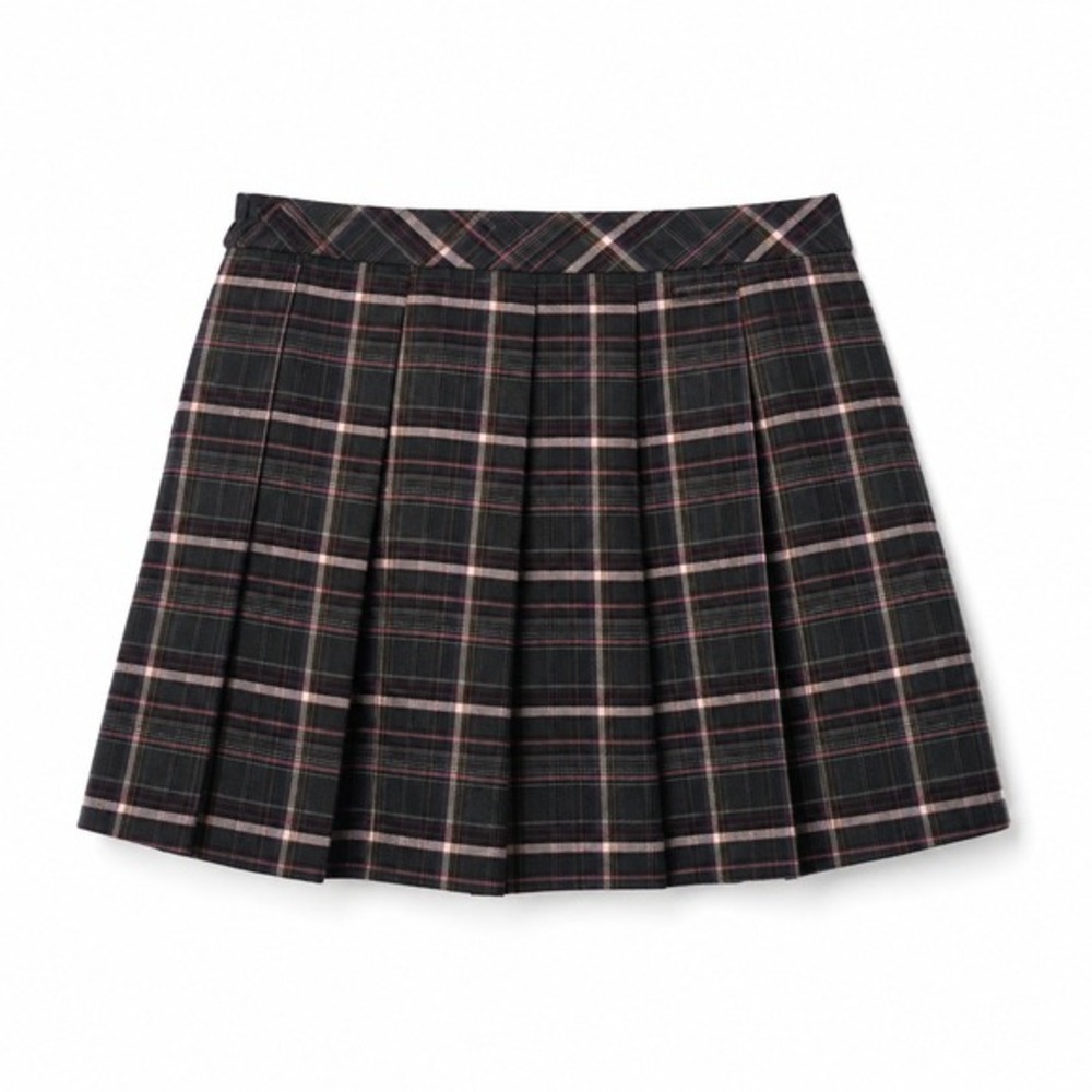 Skies Are Blue Josie Pleated Mini‎ Skirt Dark Green Plaid Size M NWT